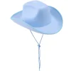 Chapeau de cow-boy feutrine 38x13xH30cm (2 modèles bleu ou rose)