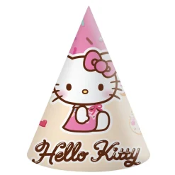 Chapeau de fête cône x6 Hello Kitty carton multicolore < Gifi Outlet
