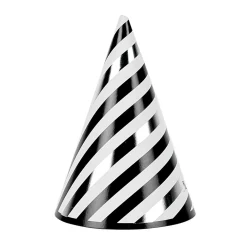 Chapeau de fête rayé noir et blanc en carton x 8 < Gifi Hot
