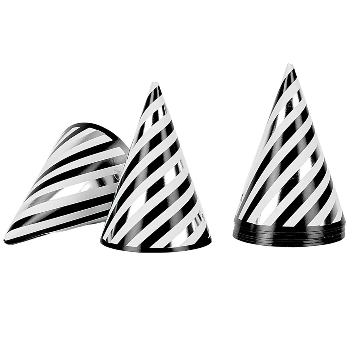Chapeau de fête rayé noir et blanc en carton x 8 < Gifi Hot