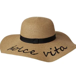 Chapeau de paille capeline Dolce Vita ruban noir 58cm