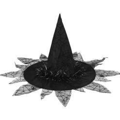 Chapeau de sorcière et toiles d'araignées Halloween noir < Gifi