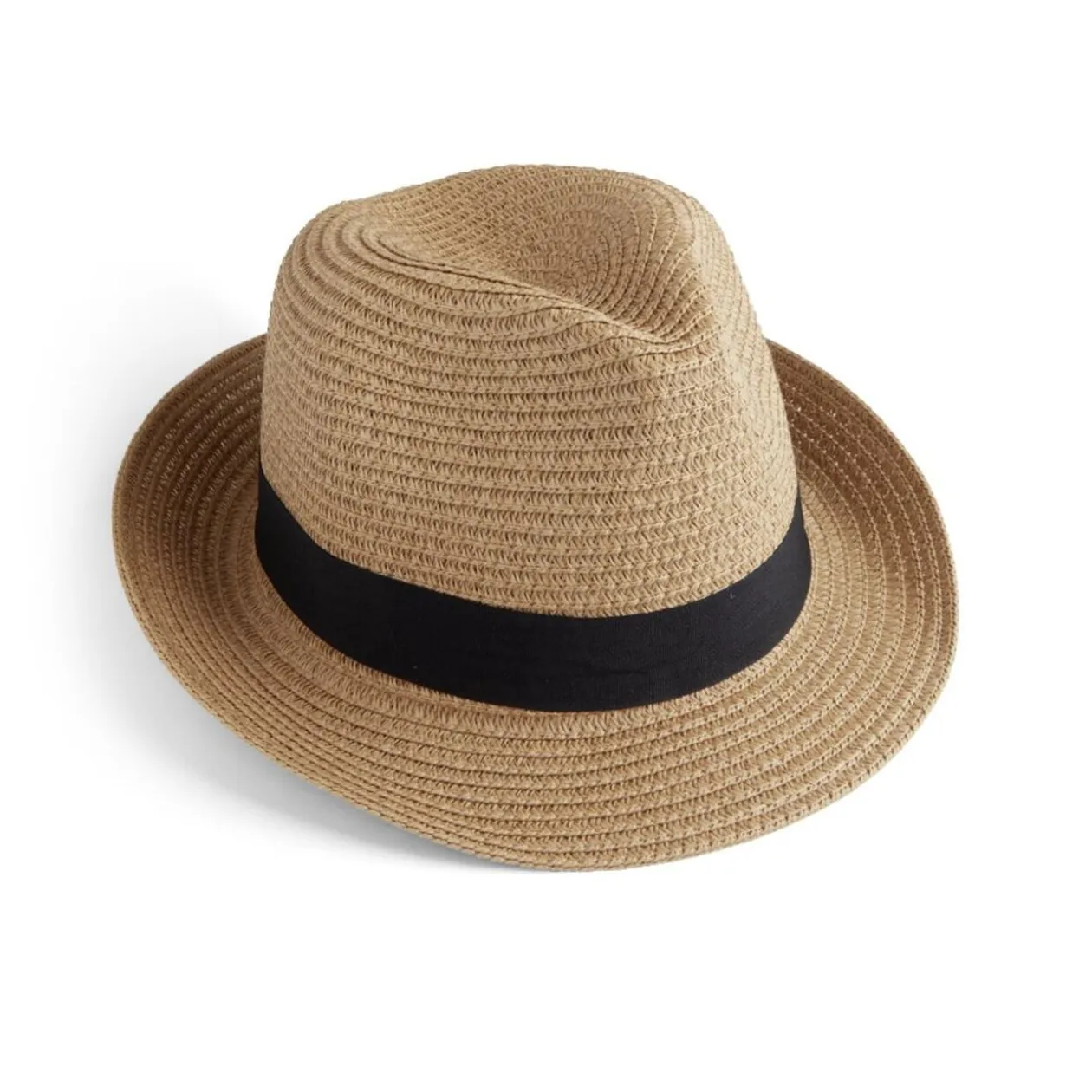 Chapeau Panama mixte paille avec bandeau noir (4 modèles)