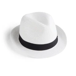 Chapeau Panama mixte paille avec bandeau noir (4 modèles)