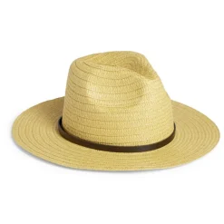 Chapeau papier tressé beige et noir T56/58