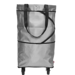Chariot de course cabas 2-en-1 gris