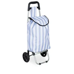 Chariot de courses 25L à roulettes rayures colorées H80cm (2 modèles bleu ou jaune) < Gifi Hot