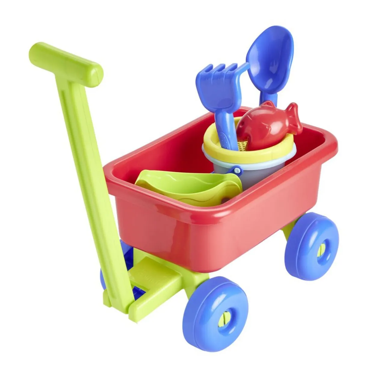 Chariot de plage garni pour enfant plastique 69,5x20xH20,5cm (7 pièces) < Gifi Discount