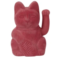 Chat porte-bonheur velours rouge 11xH15x9cm < Gifi Online
