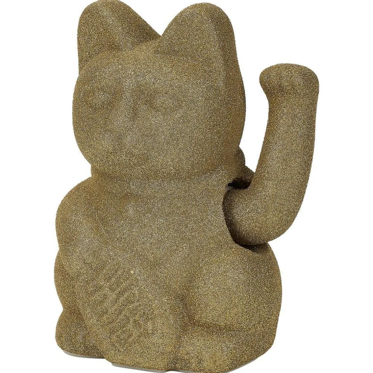 Chat porte-bonheur velours vert 11xH15x9cm < Gifi New
