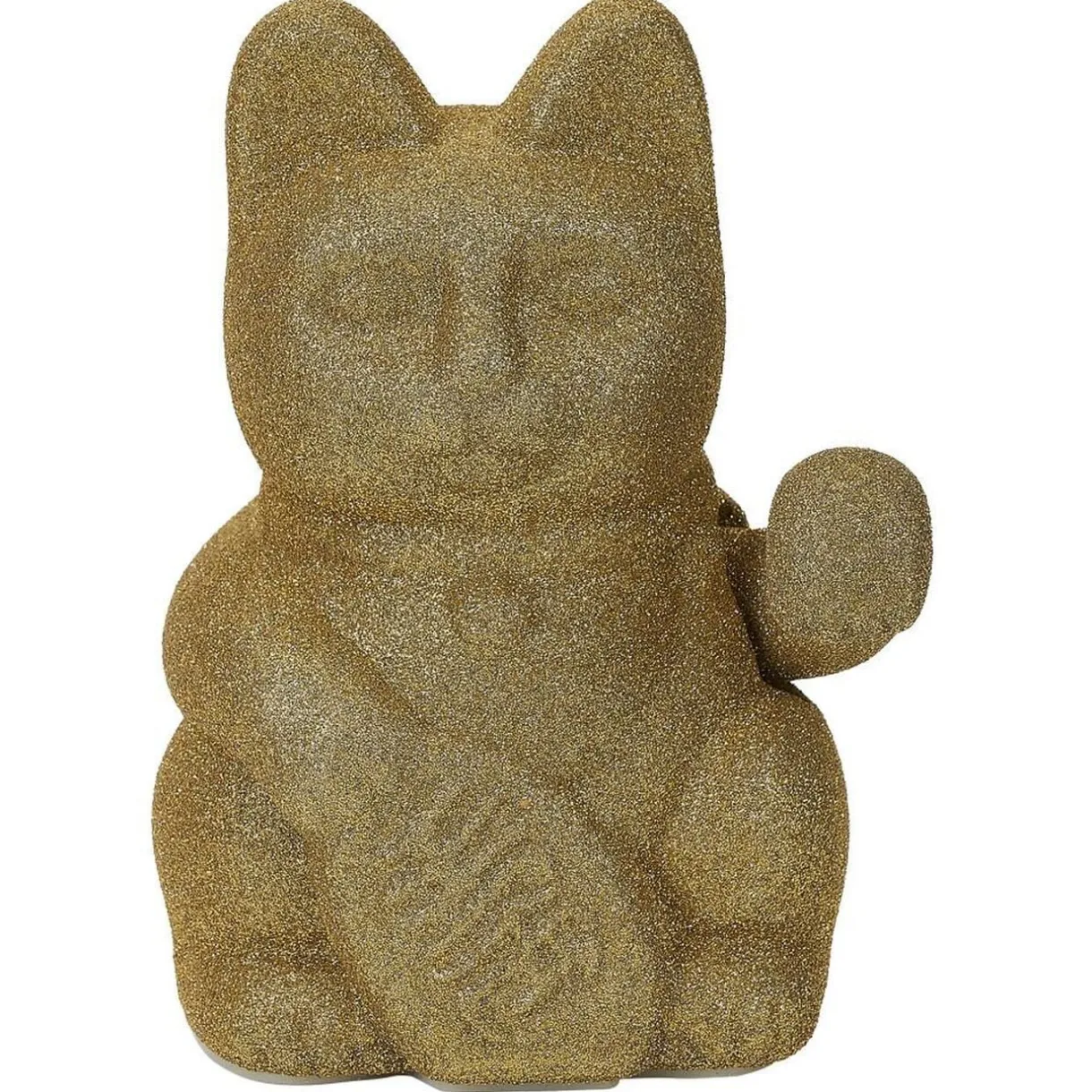 Chat porte-bonheur velours vert 11xH15x9cm < Gifi New
