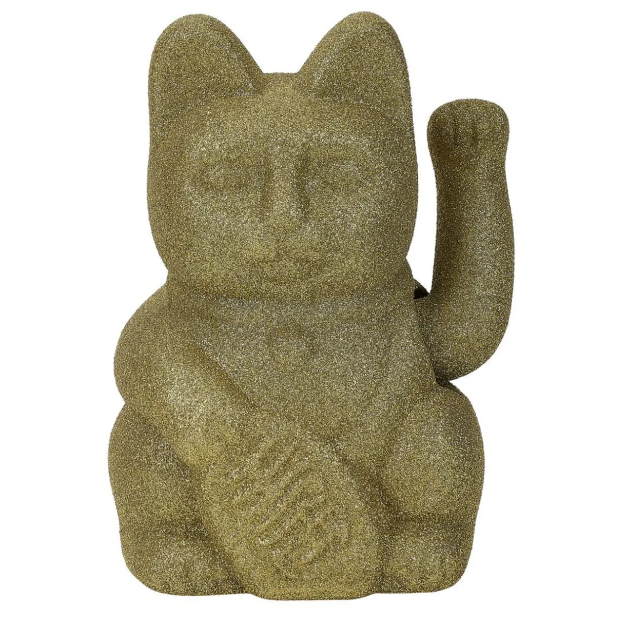 Chat porte-bonheur velours vert 11xH15x9cm < Gifi New
