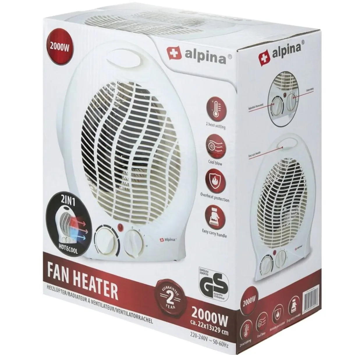 Chauffage soufflant Homday blanc 2000W < Gifi Outlet