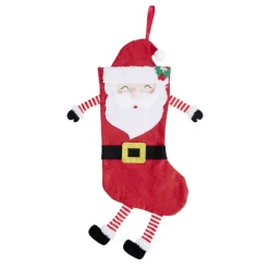 Chaussette décorative à suspendre Père Noël feutrine rouge 25xH64cm < Gifi Best