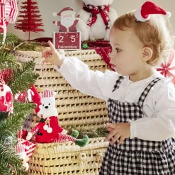 Chaussette de Noël en bois à suspendre