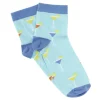 Chaussette homme polycoton tige courte bleu motif cocktail T41/45
