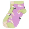 Chaussettes basses dépareillées motif sushi violet/vert - T36/40