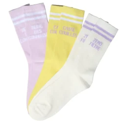 Chaussettes de tennis femme à message humour x3 coton et polyester 36/40 (3 modèles)