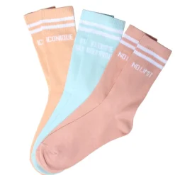 Chaussettes de tennis femme à message humour x3 coton et polyester 36/40 (3 modèles)