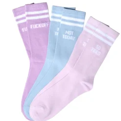 Chaussettes de tennis femme à message humour x3 coton et polyester 36/40 (3 modèles)