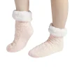 Chaussettes d'intérieur doublées peluche noir TU