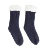 Chaussettes d'intérieur doublées peluche bleu marine TU < Gifi New