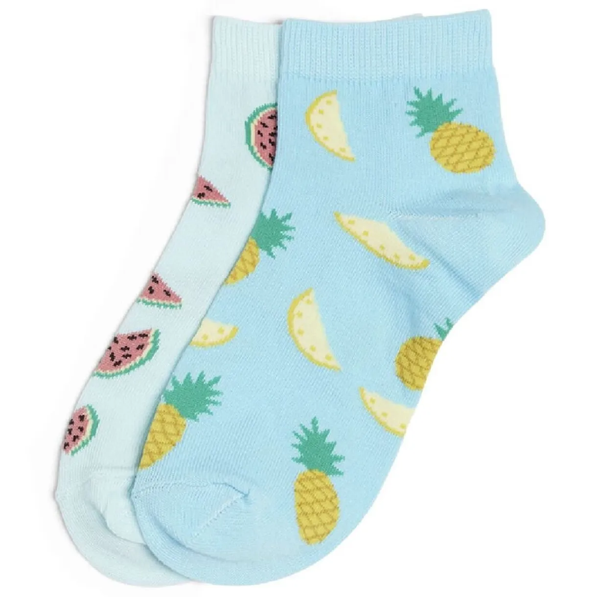 Chaussettes dépareillées basses motif pastèque/ananas - T36/40 < Gifi Best