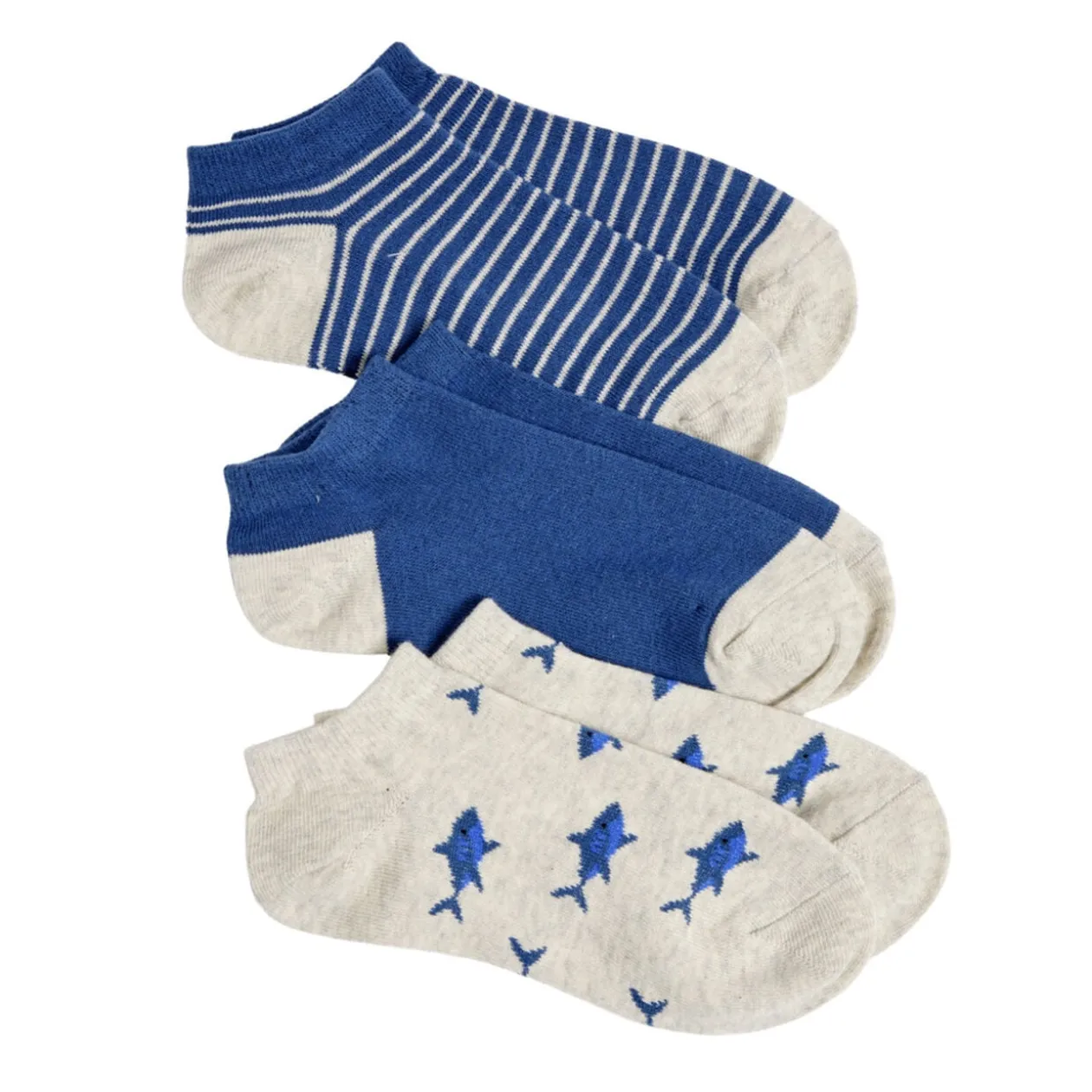 Chaussettes enfant garçon tige courte polycoton 3 paires 31/35