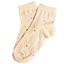Chaussettes femme beiges motifs cocktails T36/40