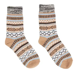 Chaussettes femme hiver tige longue motif jacquard - 5 modèles
