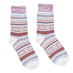 Chaussettes femme hiver tige longue motif jacquard - 5 modèles