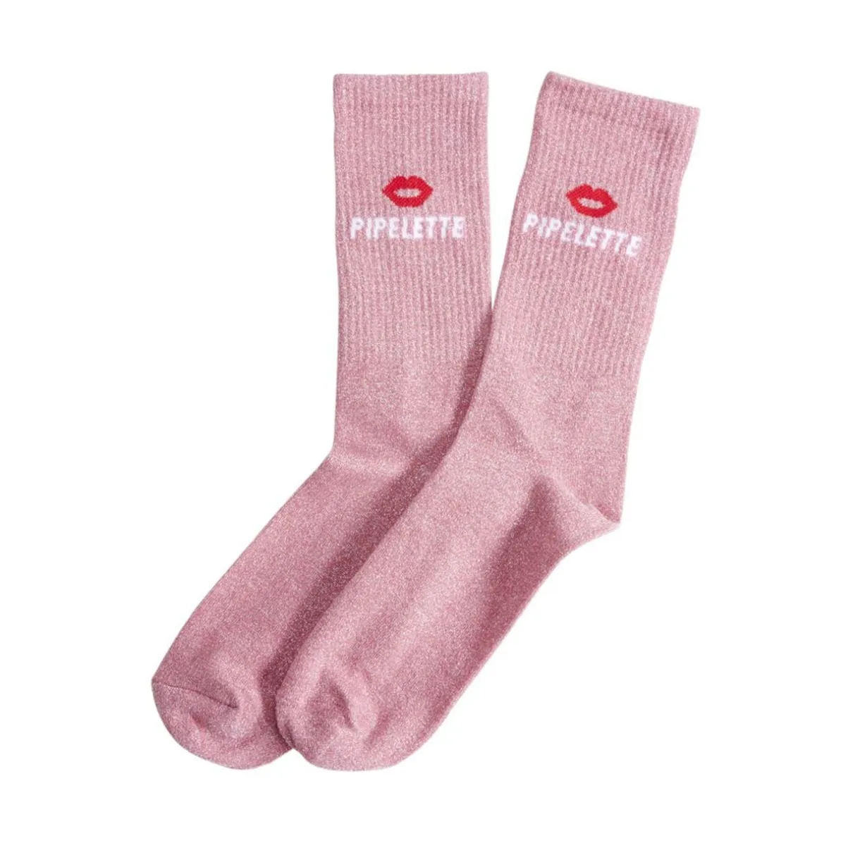 Chaussettes femme tige haute Pipelette pailletté rose T36/40 < Gifi