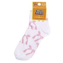 Chaussettes femme tige haute x2 motif noeud rose et blanc T36/40 < Gifi Hot