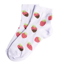 Chaussettes fille blanches motifs fraises T26/35