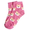 Chaussettes fille rose motifs cerises T26/35