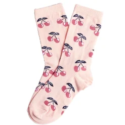 Chaussettes fille roses motifs cerises T26/35