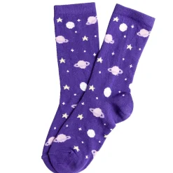 Chaussettes fille violettes motif galaxie T26/35