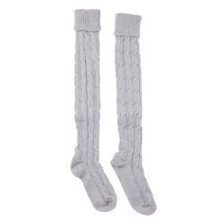 Chaussettes hautes style tricot femme grises ou blanches < Gifi Hot