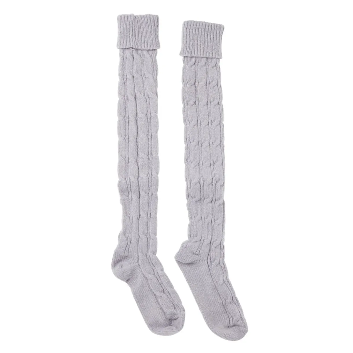 Chaussettes hautes style tricot femme grises ou blanches < Gifi Hot