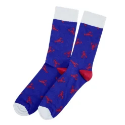 Chaussettes homme tige haute motif homard coton bleu et rouge T41/45 < Gifi Online