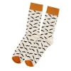 Chaussettes homme tige haute motif moustache coton blanc et orange T41/45 < Gifi Outlet