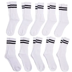 Chaussettes mixte tennis coton tige haute x10 paires (2 modèles)