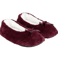 Chaussons ballerines fourrés femme rouge bordeaux 40/41 < Gifi