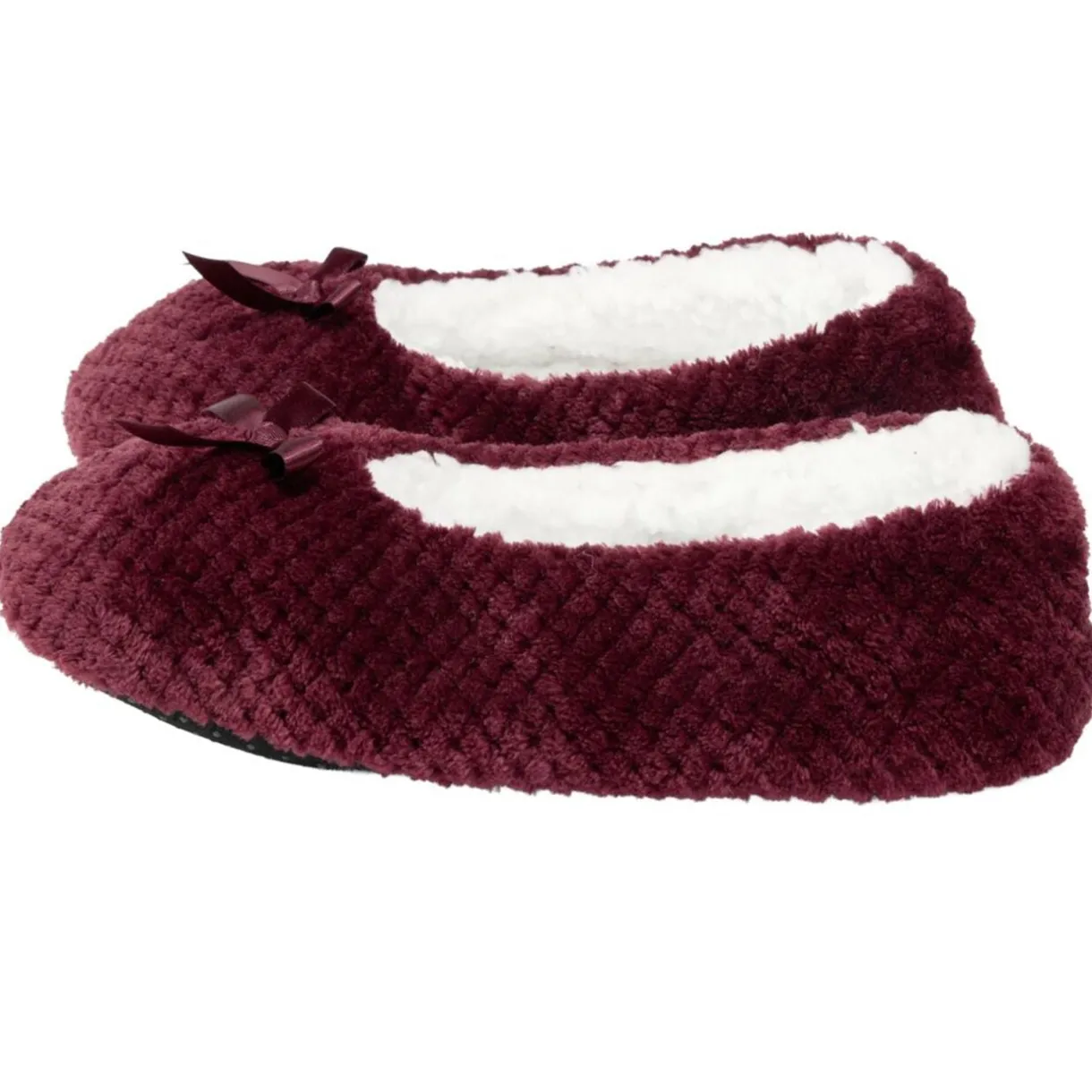 Chaussons ballerines fourrés femme rouge bordeaux 36/37 < Gifi Best
