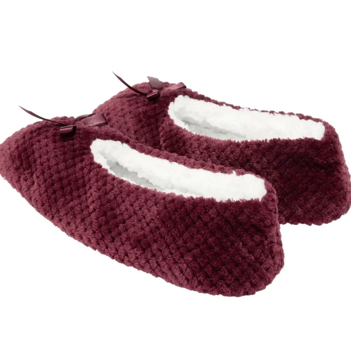 Chaussons ballerines fourrés femme rouge bordeaux 36/37 < Gifi Best