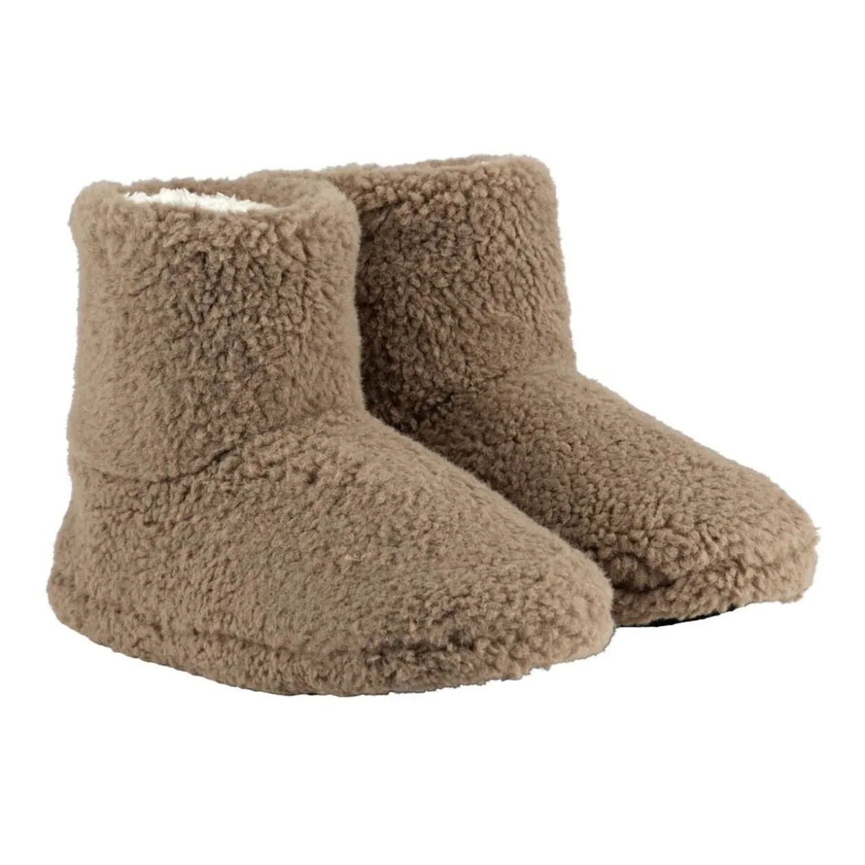 Chaussons bottes bouclette polyester marron 38/39