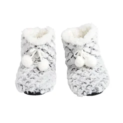 Chaussons bottes nid d'abeille à pompons T36 à T41 < Gifi Outlet