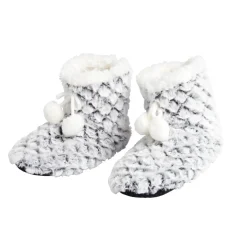 Chaussons bottes nid d'abeille à pompons T36 à T41 < Gifi Outlet