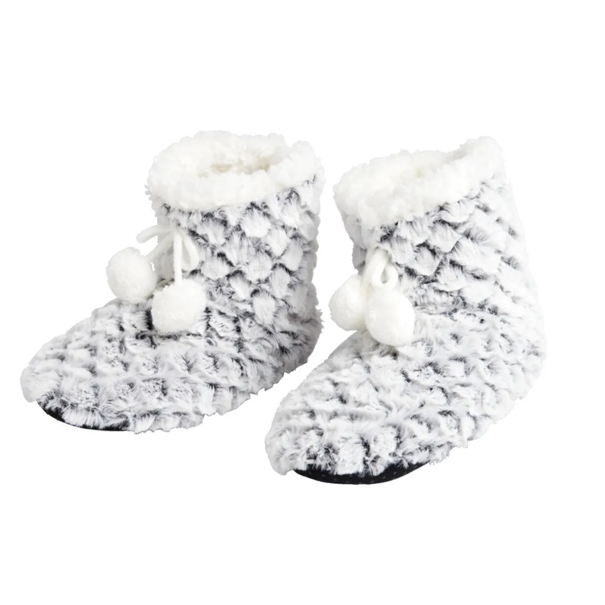 Chaussons bottes nid d'abeille à pompons T36 à T41 < Gifi Outlet