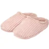 Chaussons femme côtelés fourrés roses 40/41